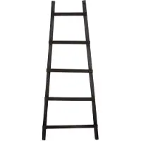 House of Seasons Porte-échelle - L29 x L49 x H119 cm - Bois de peuplier - Noir