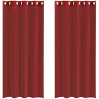 vidaXL Voile Rideaux avec oeillets 2 pcs. Rouge vin