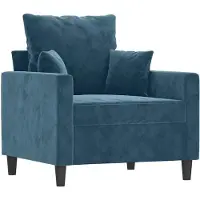 vidaXL Fauteuil bleu 60 cm velours