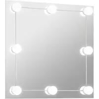 vidaXL Miroir mural avec éclairage LED Carré en verre