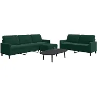 vidaXL Ensemble de canapés 3 pièces avec coussins vert foncé velours