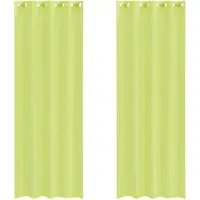 vidaXL Voile Rideaux avec oeillets 2 pcs. Vert pomme 140x260 cm