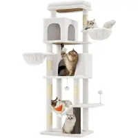 Feandrea Arbre à gratter , grand, 174 cm de hauteur, taille XL, avec 2 cachettes et 2 plateformes de repos
