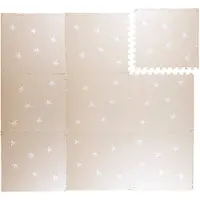 Little Olly Tapis puzzle en mousse | Alfie XL Stars Gris/Beige | 180x180cm | Gris | Rectangulaire | Tapis enfants