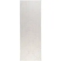 Studio Clarice Tapis de couloir – Hidde 3D Lines Blanc | 80x300cm | Blanc | Tapis de couloir | Tapis