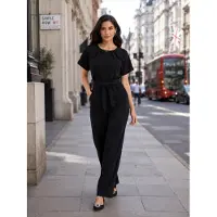 BIBI SAKALIEVA Combinaison 'Black Wide-Leg Jumpsuit' noir