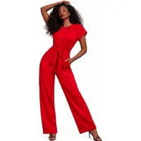 BIBI SAKALIEVA Combinaison 'Red Wide-Leg Jumpsuit' rouge cerise