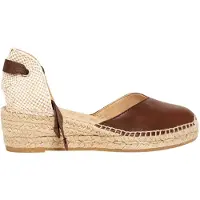 Alhamas Escarpins à bride arrière 'Alpargata' beige clair / brun foncé