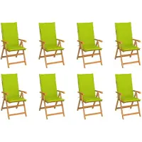 vidaXL Chaises longues de jardin avec coussins 8 pcs. Bois massif teck