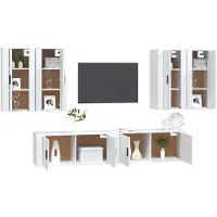 vidaXL Ensemble de 6 meubles TV blanc en bois composite