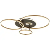 Globo Plafonnier LED, effet 3D, télécommande, anthracite, L 90 cm