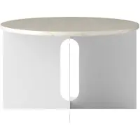 Audo Copenhagen Androgyne Table d'Appoint Brushed Steel | Crystal Rose | Ø65 cm