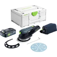 Festool Ponceuse excentrique sans fil ETSC 2 150-Basic 18 V 150 mm sans balais + 1 batterie 4,0 Ah + Systainer - sans chargeur