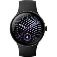 Google Montre connectée Pixel Watch 5 45 mm 4G avec bracelet sport caoutchouc Noir Mat