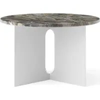 Audo Copenhagen Androgyne Table d'Appoint Brushed Steel | Grey Galaxy | Ø65 cm