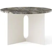 Audo Copenhagen Androgyne Table d'Appoint Ivory Steel | Grey Galaxy | Ø65 cm