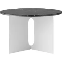 Audo Copenhagen Androgyne Table d'Appoint Brushed Steel | Nero Marquina | Ø65 cm