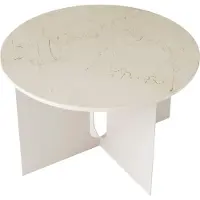 Audo Copenhagen Androgyne Table d'Appoint Ivory Steel | Crystal Rose | Ø65 cm