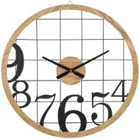 Mauro Ferretti Horloge murale , chiffres Ø 60 x 2,5 cm, noir et marron