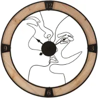 Mauro Ferretti Paire d'horloges murales Ø 60x3 cm noir naturel