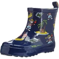 Playshoes Bottes en caoutchouc bleu foncé / marron / jaune / rouge