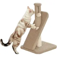 PawHut Arbre à chat 54 cm Colonne à griffer en sisal avec balle de jeu