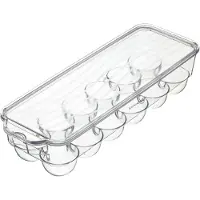 Kitchencraft Porte-œufs en plastique résistant au réfrigérateur avec couvercle, 32,5 x 11,5 cm (13" x 4,5") - Transparent
