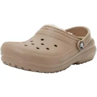 Crocs Uni, modèle Classic Lined Clog pour enfant, couleur Champignon/Ivoire, taille 33/34 (Europe)