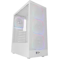 Mars Gaming Mc-nebula Boîtier gaming ATX à 4 ventilateurs ARGB 120 mm avec trappe pour câbles en verre trempé blanc
