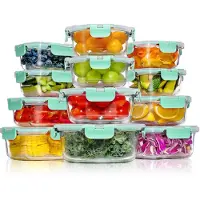 YASHE Boîtes en verre LN-12PCS-Green, 12 pièces, 6,75 L