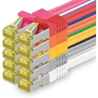 1aTTack.de : Câble réseau Cat.7, 1,5m, 10 couleurs, 10 pièces. Câble Ethernet Cat.7 pour réseau