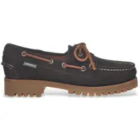 Sebago pour femme. 75125EW Mocassins en cuir Ranger marron (38), Plat, 1 à 3 cm, Lacets, Casuel, Classique