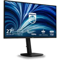 Philips Écran plat PC 27 pouces (68,6 cm), format 16:9, technologie IPS, taux de rafraîchissement 120 Hz, résolution 1920 x 1080 pixels, hauteur réglable 150 mm, 1 port HDMI 1.4, 1 port DisplayPort