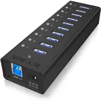 Icy Box RaidSonic IB-AC6110 - Hub - 10 x SuperSpeed USB 3.0 - Desktop