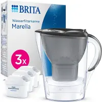 Brita -- Purificateur d'eau Kanne Marella Graphite 2,4 L, 3X inclus -- Pro All In 1 Water Filtration