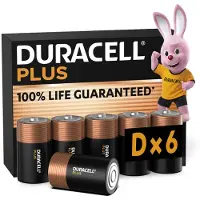 Duracell Piles alcalines Plus D (lot de 6), 1,5 V, LR20