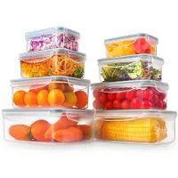 YASHE Lot de 8 boîtes rectangulaires avec couvercles, 11 L
