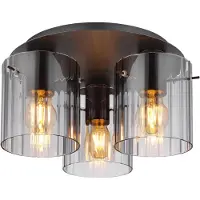 Globo Plafonnier Tulivar Design Verre fumé 3 lumières