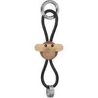Kay Bojesen Denmark Porte-clés - Singe/Argent - Cuir Noir Teck/Limba - - UneTaille - Porte-clés