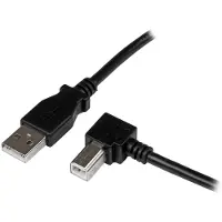 StarTech.com Câble USB 2.0 A vers B coudé à angle droit de 1 m - Cordon USB pour imprimante - M/M - Noir - câble USB - 1 m