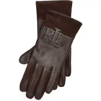 Ralph Lauren pour femme. 454P23591002 Gants techniques en peau de mouton marron (L), Classique, Cuir