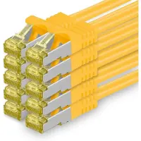 1aTTack.de , câble réseau Cat.7, 3,0 mètres, jaune, lot de 10. Câble Ethernet Cat.7