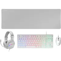 Mars Gaming MCP-RGB3W, Câble, USB, Commutateur à membrane, LED RGB, Blanc, Souris incluse