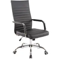 CLP Chaise de bureau réglable pivotante en similicuir Noir