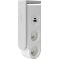 Otio - Coupe-circuit (montable sur pince) - clip-on, avec chargeurs USB - CA 230 V - 3680 Watt - connecteurs de sortie : 2 (2 x Type E, USB, 24 pin USB-C) - 1.5 m cordon - blanc