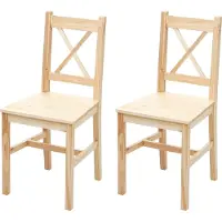 Mendler 2x Chaise De Salle À Manger Hwc-F77, Style Rustique-Cottage, En Bois Massif Bois De Pin Finition Lasure