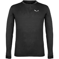 Salewa Puez Dry M L-S Tee T-Shirt de randonnée, Noir mélangé, m Homme