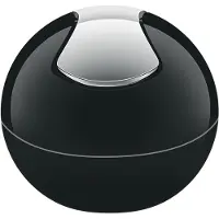 Spirella poubelle à couvercle basculante Bowl 1 l noir chromé brillant