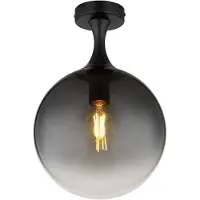 Globo Lighting Plafonnier noir Dalton sphère en verre fumé Ø 25cm