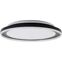 Brilliant Pederson Applique murale et plafonnier à LED noirs | Ø 45cm | 22W 2300 lumens 3000 Kelvin | Métal/plastique